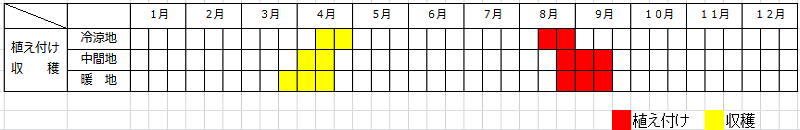 エシャレット栽培カレンダー